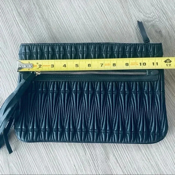 ZARA BLACK MINI BAG POUCH WITH  FRINGE - Picture 6 of 9